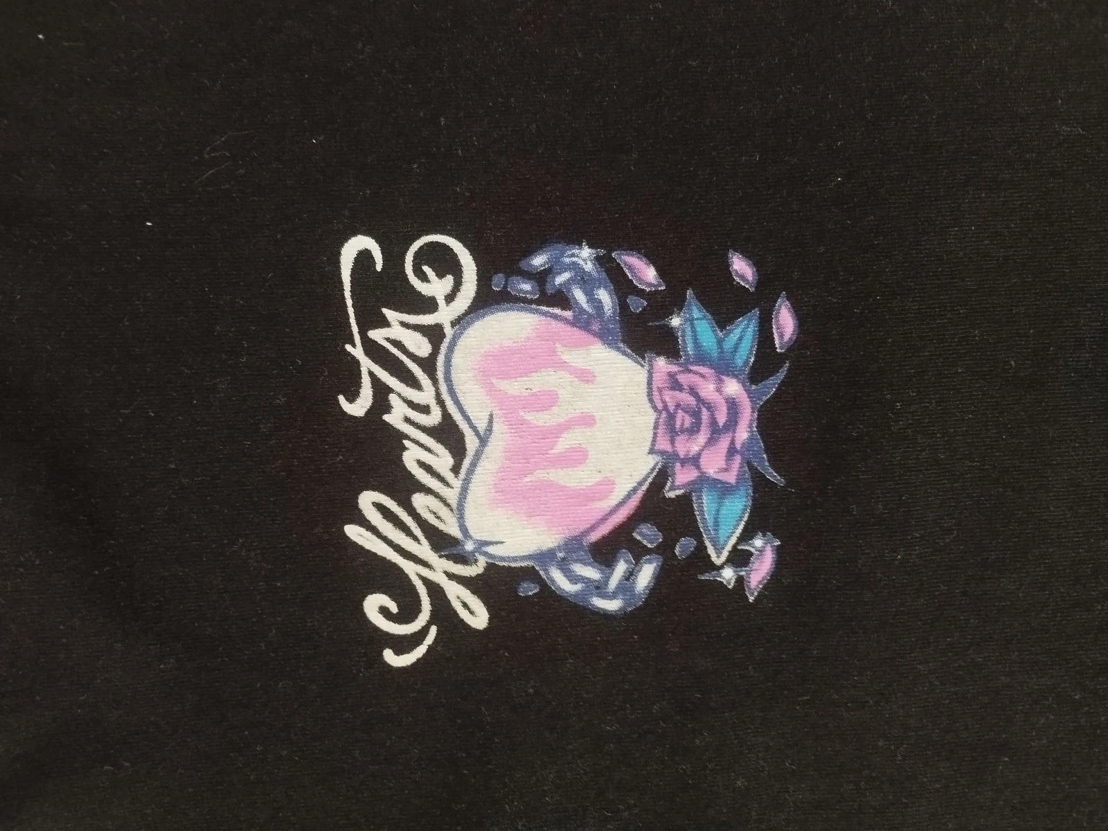 Zwarte Bershka "Hearts" T-shirt – photo 2